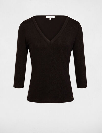 Camiseta manga 3/4 negro mujer