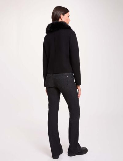 Vaqueros bootcut con botones denim negro mujer