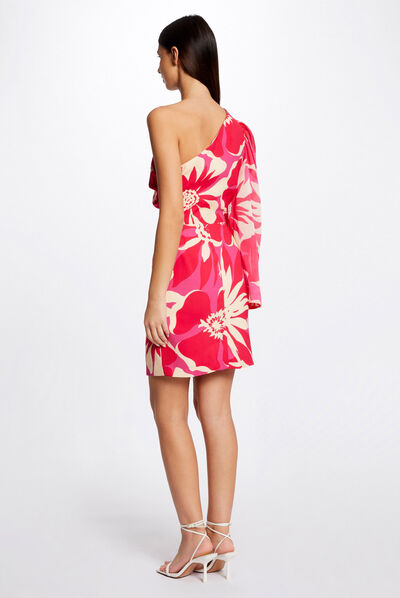 Vestido ajustado estampado floral multicolor mujer
