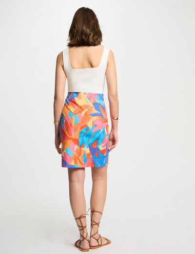 Falda ajustada estampada multicolor mujer
