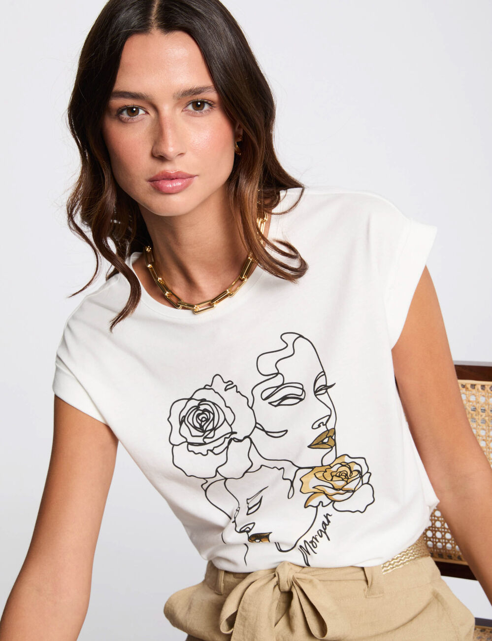 Camiseta con mensaje blanco mujer