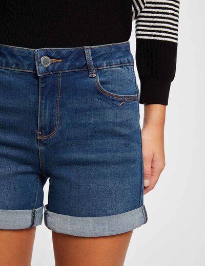 Short vaquero recto denim stone mujer