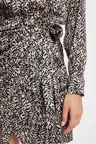 Vestido ajustado drapeado estampado multico mujer