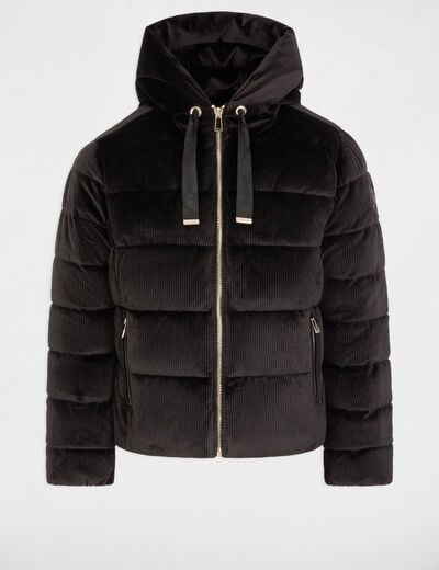Chaqueta corta de terciopelo negro mujer