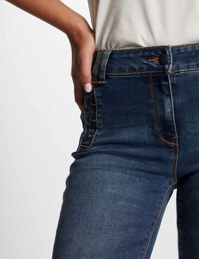 Vaquero flare con botones denim stone mujer
