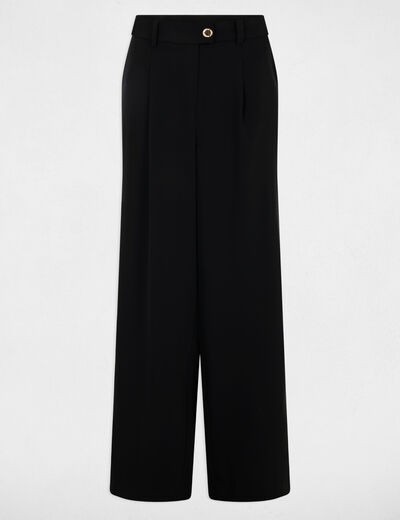 Pantalón flare holgado negro mujer