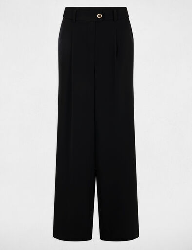 pantalon flare holgado negro mujer Pantalón flare holgado negro mujer