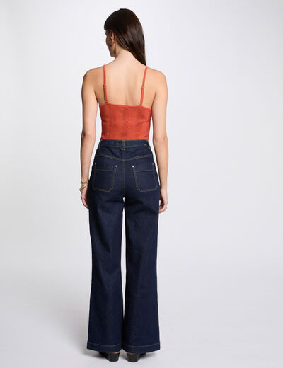 Top punto tirantes finos naranja oscuro mujer