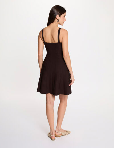 Vestido punto corto evas&eacute; marr&oacute;n oscuro mujer