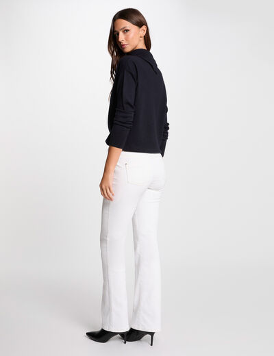 Jersey cuello de solapa azul marino mujer