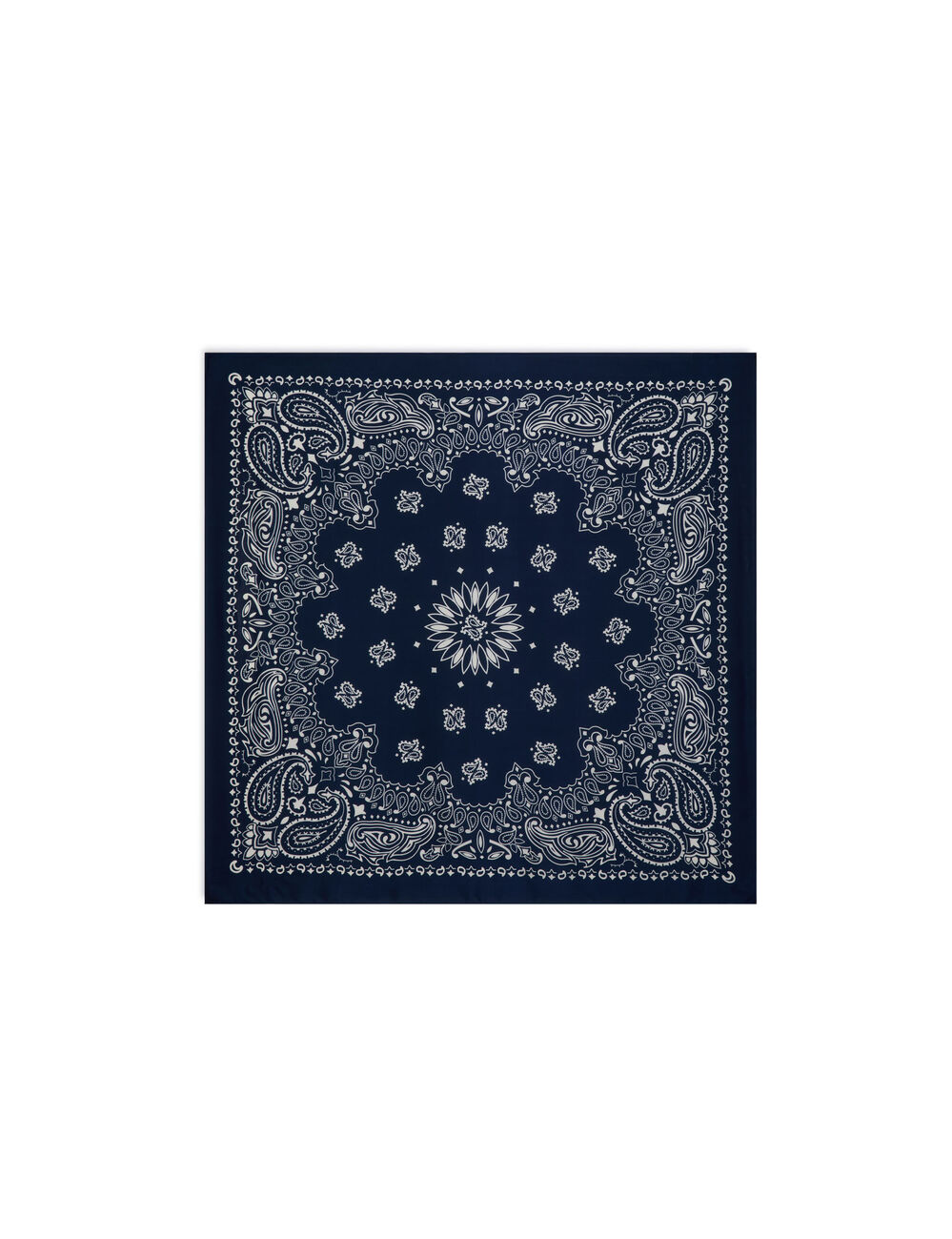 Pa&ntilde;uelo satinado azul marino mujer