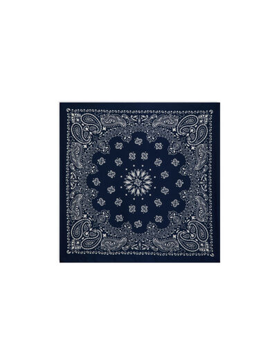 Pa&ntilde;uelo satinado azul marino mujer