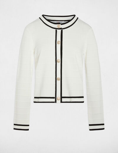 Chaleco entallado cuello redondo blanco mujer