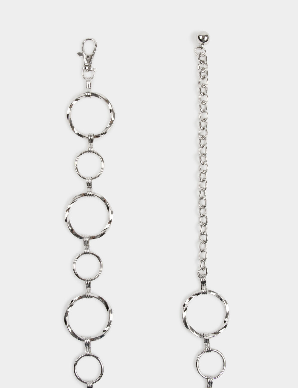 Cintur&oacute;n anillas de metal couleur argent mujer