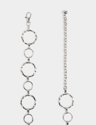Cinturón anillas de metal couleur argent mujer
