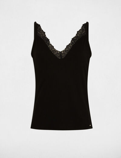 Top con tirantes finos negro mujer