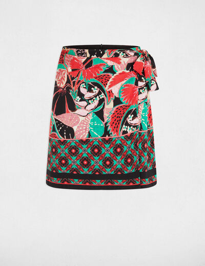 Falda estampada multicolor mujer