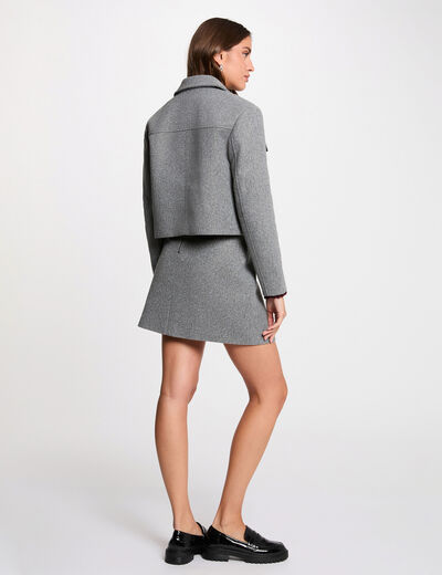 Falda corta ajustada gris moyen mujer