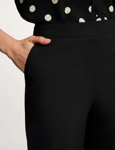 Pantal&oacute;n ancho de tiro alto negro mujer