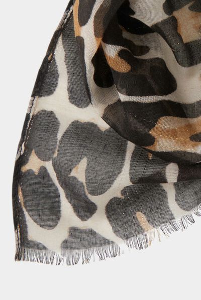 Fular estampado animal marrón mujer