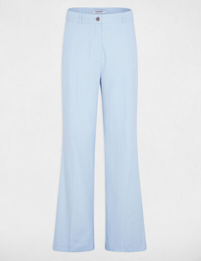 Pantal&oacute;n recto de tiro alto azul cielo mujer
