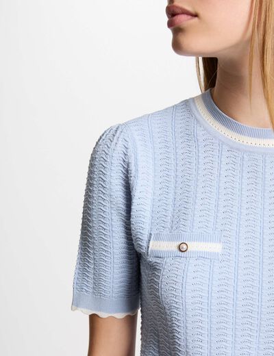 Jersey manga corta azul cielo mujer