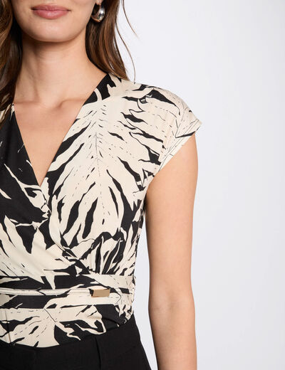 Camiseta manga corta multicolor mujer