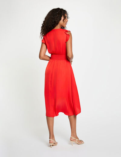 Vestido recto holgado sin mangas rojo vivo mujer