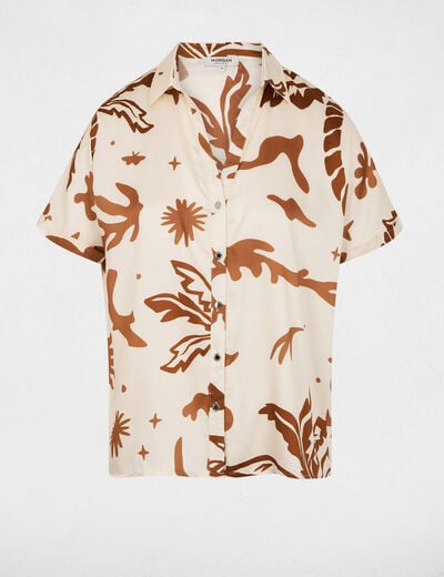 Blusa satinada sin mangas multicolor mujer
