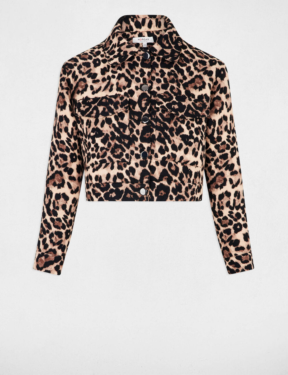 Chaqueta corta estampada multicolor mujer
