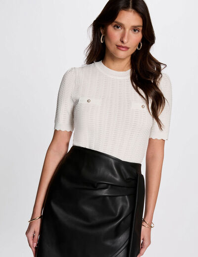 Falda corta cuero sintético negro mujer