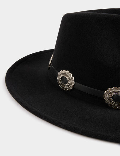 Sombrero detalles western negro mujer