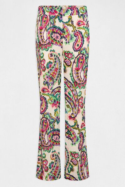 Pantalón recto holgado estampado multico mujer