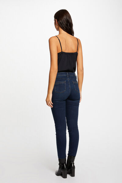 Blusa con tirantes finos y encaje marino mujer