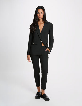 Pantal&oacute;n slim 7/8 negro mujer