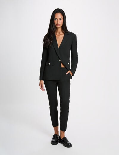 Pantal&oacute;n slim 7/8 negro mujer