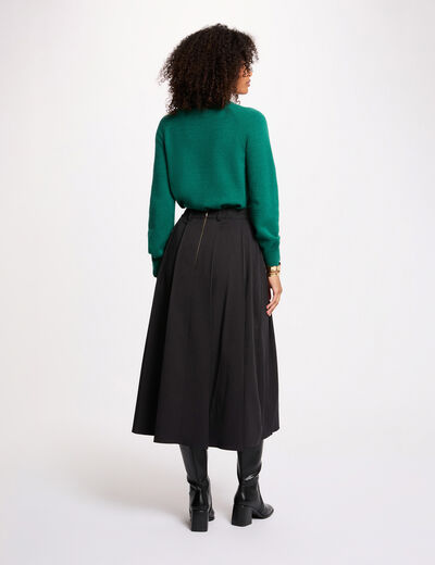 Jersey de cuello redondo y mangas largas verde mujer