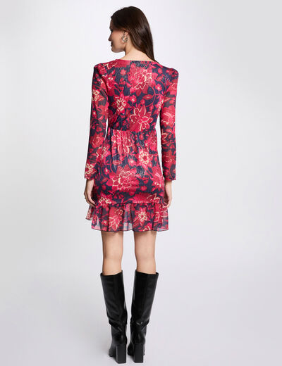 Vestido corto estampado multicolor mujer