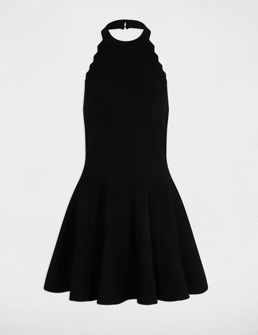 Vestido de punto evas&eacute; sin mangas negro mujer