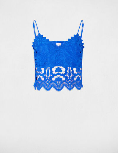 Crop top tirantes finos azul eléctrico mujer