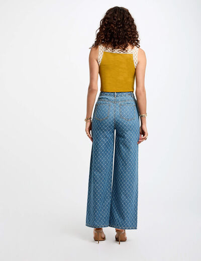 Vaquero pernera ancha denim stone mujer
