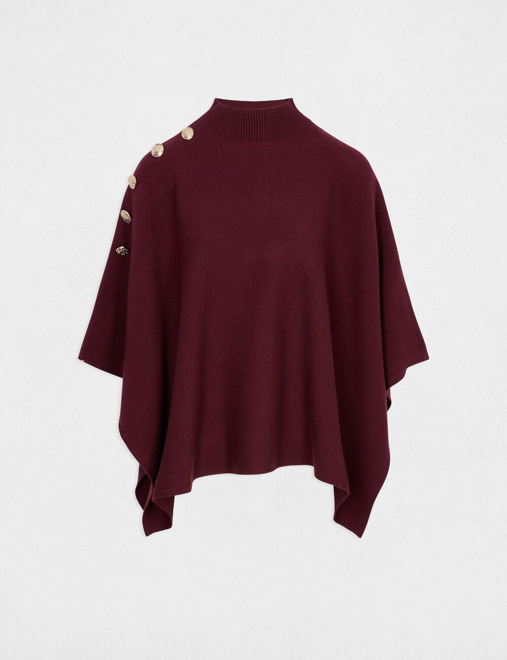Capa con cuello alto ciruela mujer