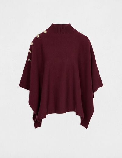 Capa con cuello alto ciruela mujer