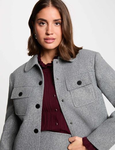 Chaqueta entallada gris moyen mujer