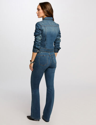 Chaqueta vaquero corta denim stone mujer