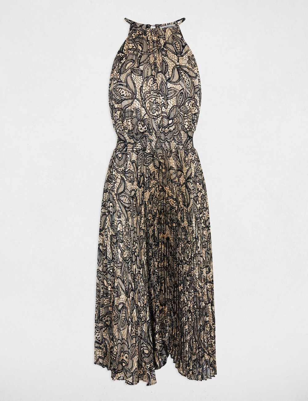 Vestido sin mangas plisado multicolor mujer
