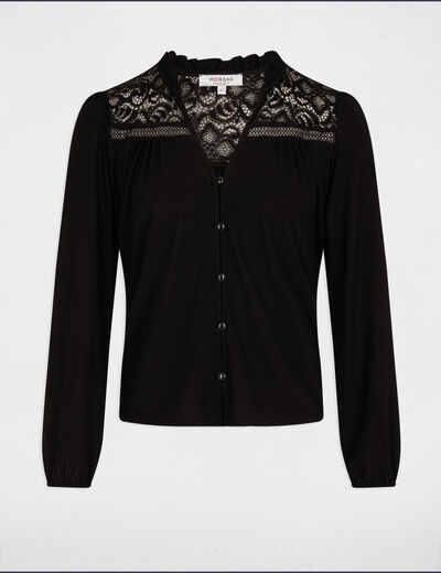 Camiseta manga larga negro mujer