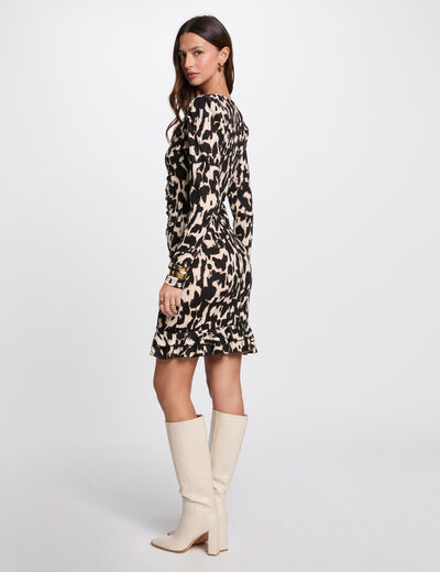 Vestido corto estampado multicolor mujer