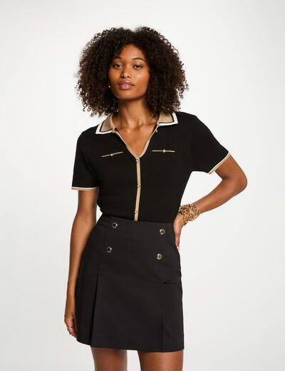 Falda corta ajustada negro mujer