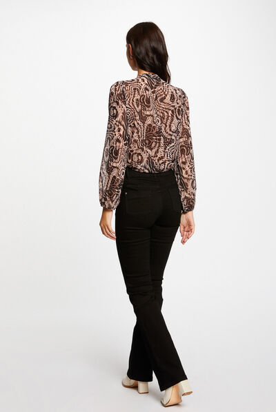 Camisa manga larga estampado abstracto multico mujer